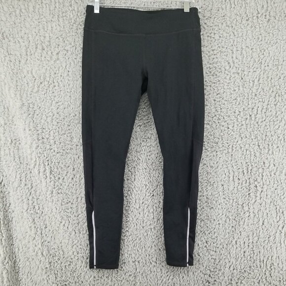 Fabletics Pants Womens Small Black Perforated Panel Cropped Yoga Leggings - Picture 1 of 7